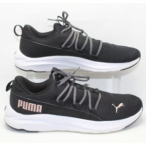 Puma Softride Black Rose Gold Mesh Running Shoes 377672-01 Mens 9.5 Womens 11